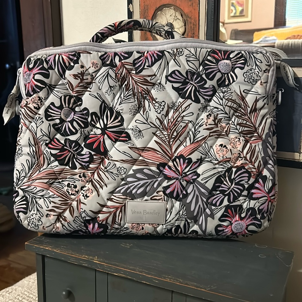 Vera Bradley Laptop/Tablet Quilted Padded Sleeve Rare Hibiscus Floral 16 x 11 in